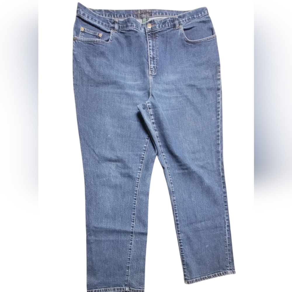 * Lauren jeans 18W by ralph lauren womens blue jeans medium blue wash straight